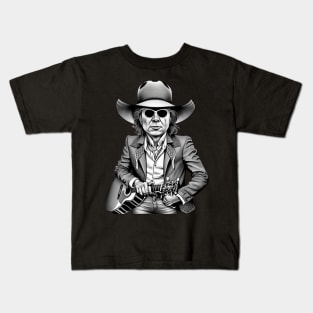 Dwight Yoakam Playing Guitar Kids T-Shirt